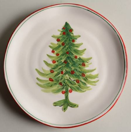 Watercolor Christmas Tree Salad Plate