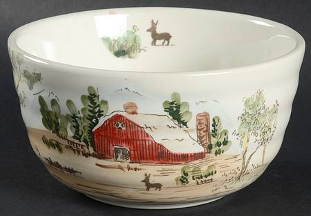 Christmas Farmhouse Soup/Cereal Bowl