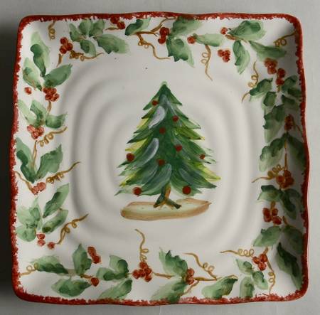 Tree Garland Square Salad Plate