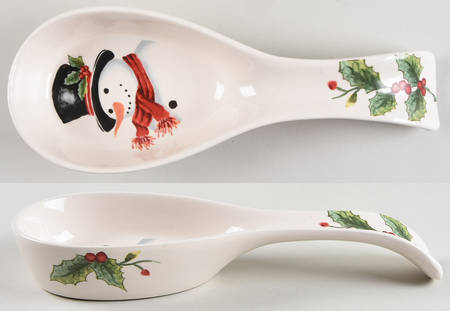 Top Hat Snowman Spoon Rest/Holder (Holds 1 Spoon)