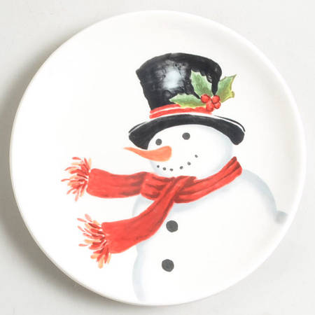 Top Hat Snowman Appetizer Plate