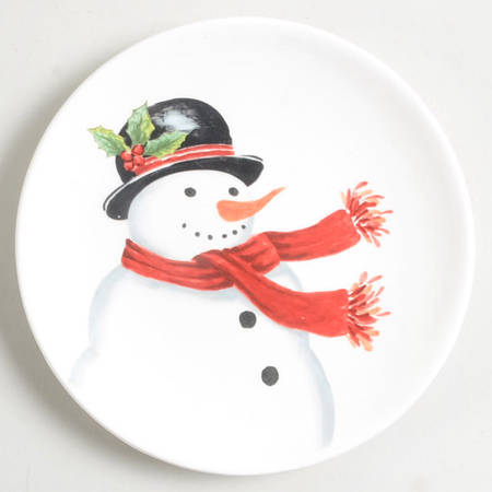 Top Hat Snowman Appetizer Plate