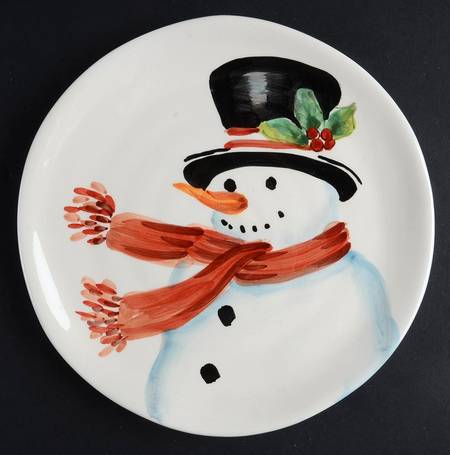 Top Hat Snowman Salad Plate