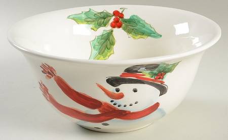 Top Hat Snowman 9" Round Serving Bowl