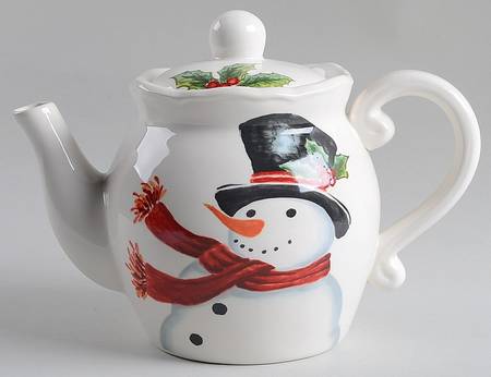 Top Hat Snowman Teapot & Lid
