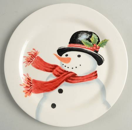 Top Hat Snowman Salad Plate