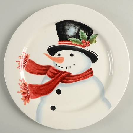 Top Hat Snowman Dinner Plate