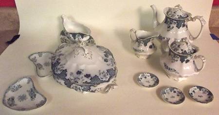 Sevres Blue Gray Teapot & Lid