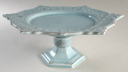 Venice Aqua 13" Diameter Pedestal Cake Stand