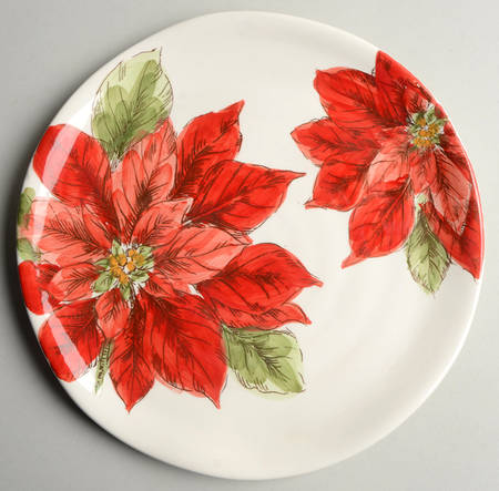 Sketch Poinsettia Salad Plate