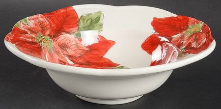 Sketch Poinsettia 10" Round Vegetable Bowl
