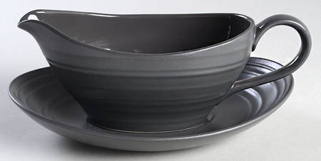 Swirl Graphite Gravy Boat & Underplate