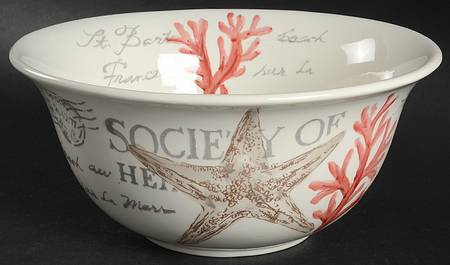 Stamp Sealife 9" Round Vegetable Bowl