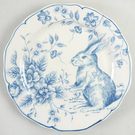 Blue and White Toile Luncheon Plate