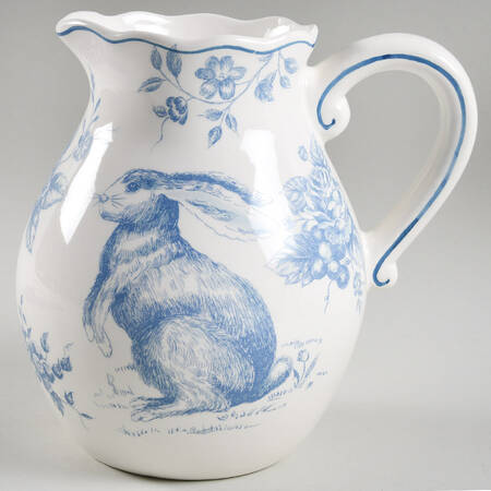 Blue and White Toile 80 Oz Pitcher