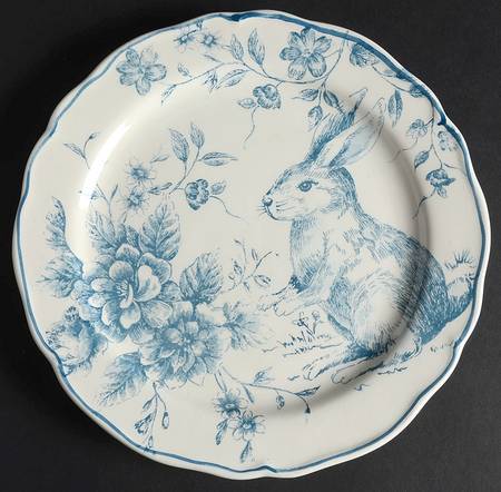 Blue and White Toile Salad Plate