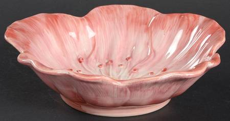 Coral Vanilla Chintz Flower Shape Soup/Cereal Bowl