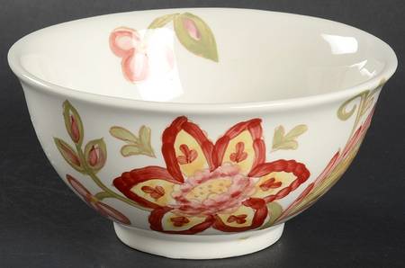 Coral Vanilla Chintz Soup/Cereal Bowl