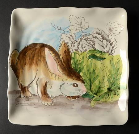 Cabbage Bunny Square Salad Plate