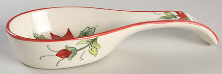 Red Poinsettia Spoon Rest/Holder (Holds 1 Spoon)