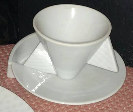 Gray Graphics Flat Cup & Saucer Set
