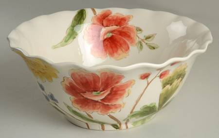 Summer Mum Floral 11" Large Salad Serving Bowl