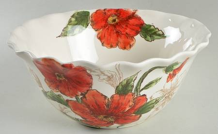 Sketch Poppy 10" Ruffled Bowl