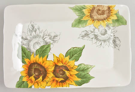 Sketch Sunflower 12" Rectangular Serving Platter