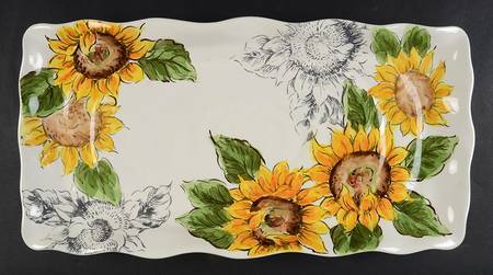Sketch Sunflower 17" Rectangular Serving Platter