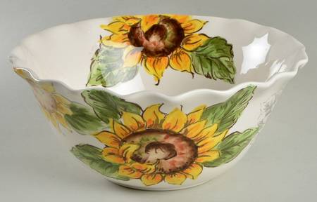 Sketch Sunflower 10" Ruffled Bowl