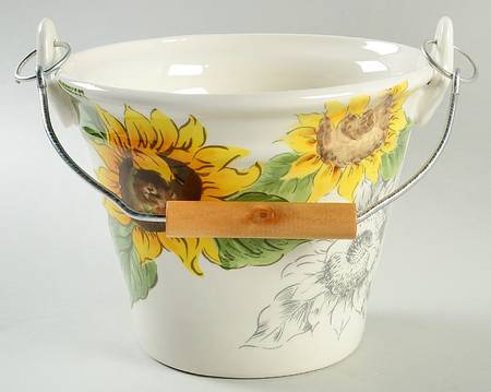 Sketch Sunflower 6" Handled Basket