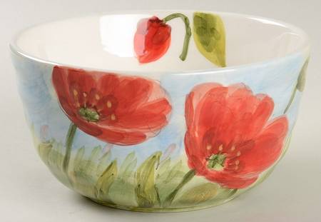 Flowing Poppies Soup/Cereal Bowl