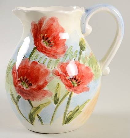 Flowing Poppies 64 Oz Pitcher