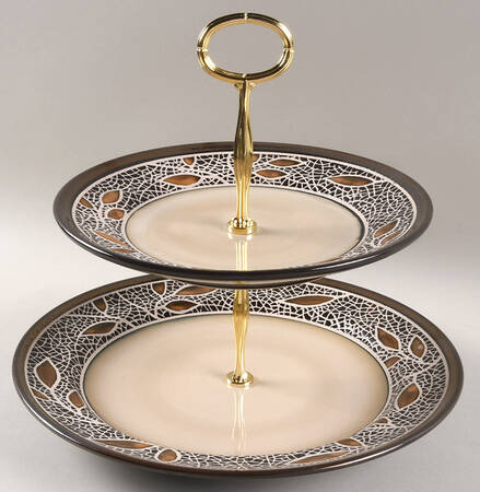 Alexandria 6 5/8"-10"  2 Tiered Serving Tray (Dp, Sp) HC