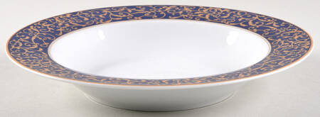 Parchment Cobalt Rim Soup Bowl