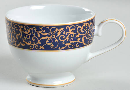 Parchment Cobalt Footed Cup