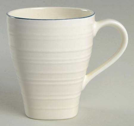 Swirl Blue Banded Square Mug