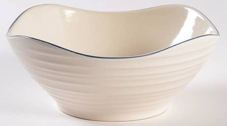 Swirl Blue Banded Square Soup/Cereal Bowl