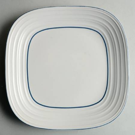 Swirl Blue Banded Square Dinner Plate