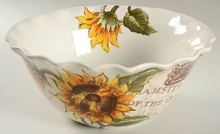Sunflower Crown 10" Round Serving Bowl