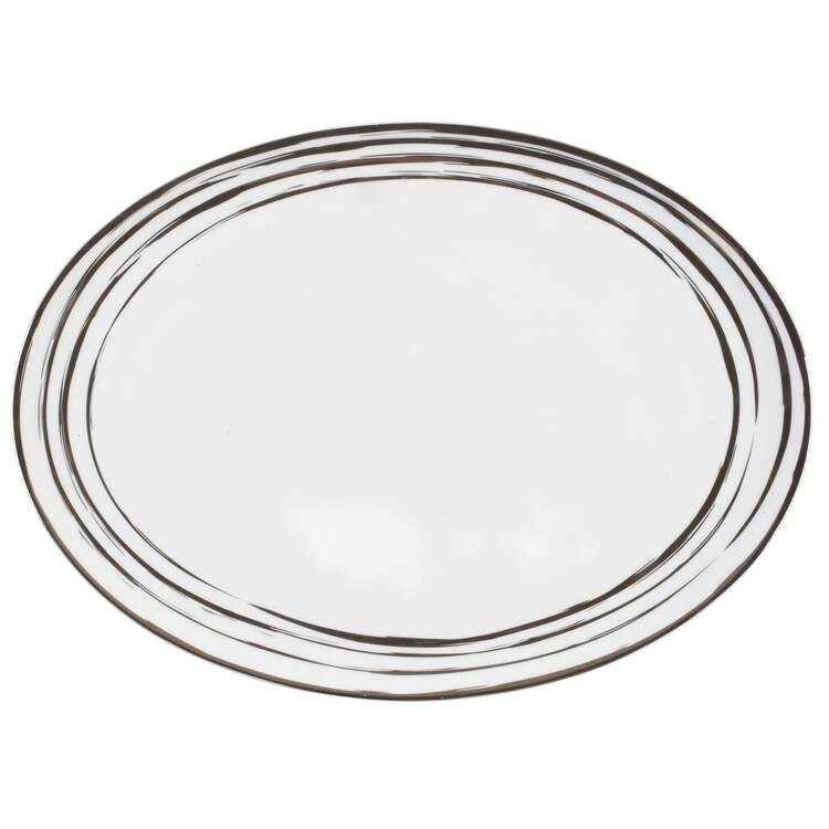 Swirl Platinum 14" Oval Serving Platter