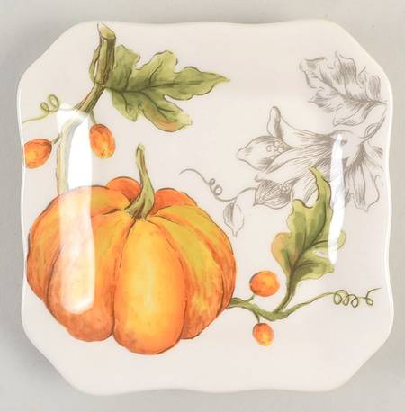 Pumpkin Flower Square Appetizer Plate