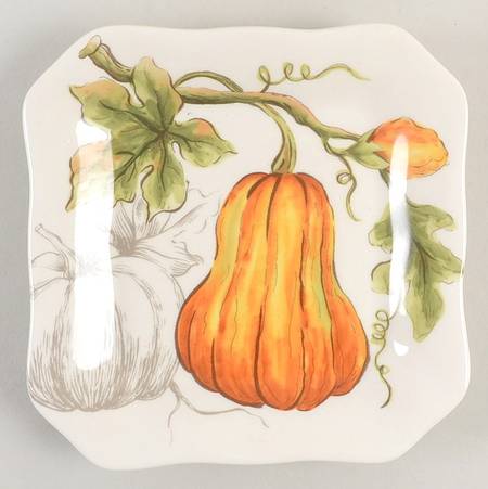 Pumpkin Flower Square Appetizer Plate
