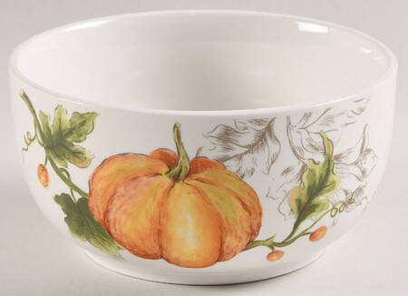 Pumpkin Flower 16 Oz Round Plastic Microwave Bowl No Vent Lid