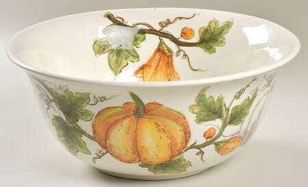 Pumpkin Flower 11" Round Serving Bowl