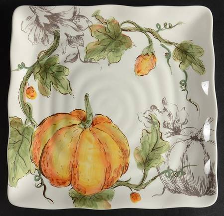 Pumpkin Flower Square Salad Plate