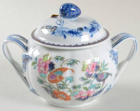 Bamboo and Birds Sugar Bowl & Lid