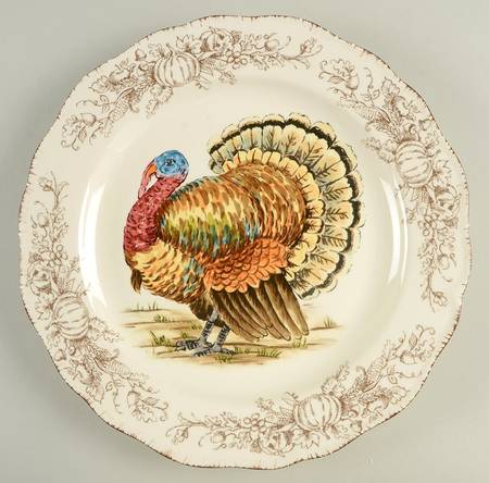 Turkey Toile Dinner Plate