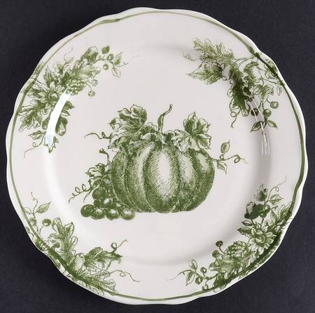 Pumpkin Toile Salad Plate