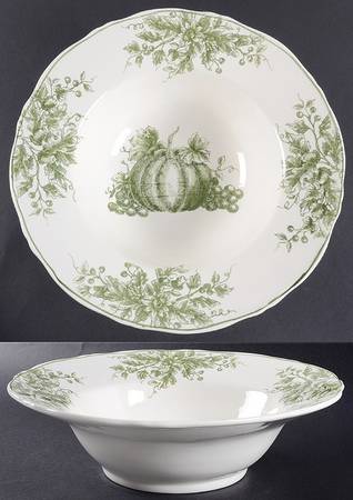Pumpkin Toile 12" Round Vegetable Bowl